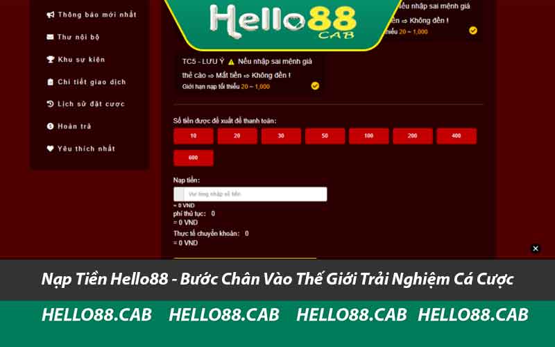 Nạp Tiền Hello88 - Bước Chân Vào Thế Giới Trải Nghiệm Cá Cược